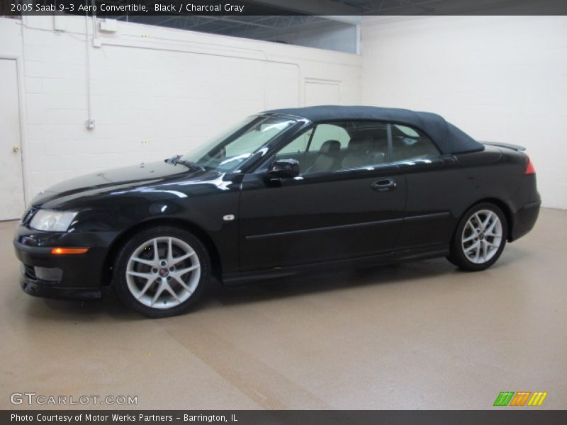 Black / Charcoal Gray 2005 Saab 9-3 Aero Convertible