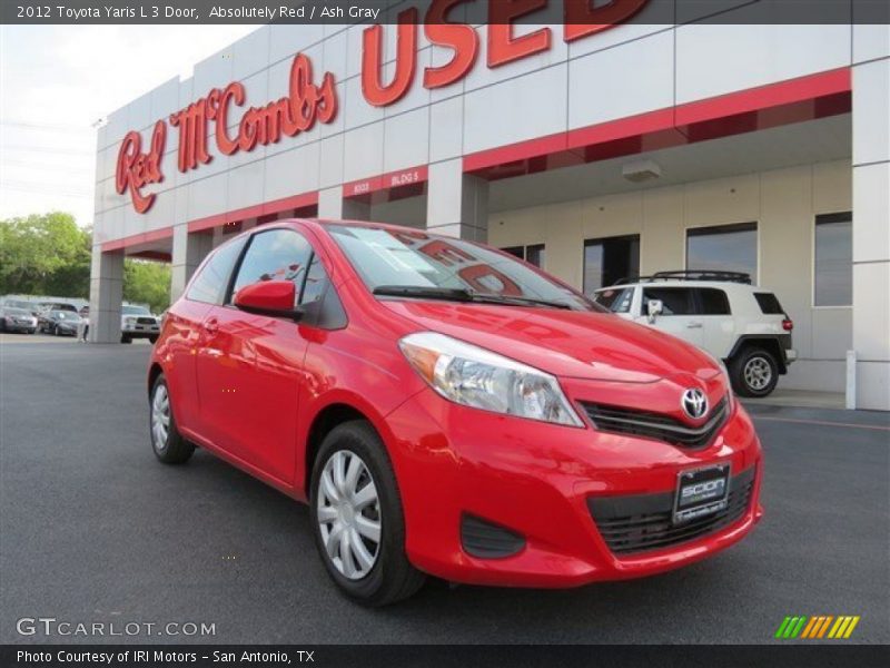 Absolutely Red / Ash Gray 2012 Toyota Yaris L 3 Door