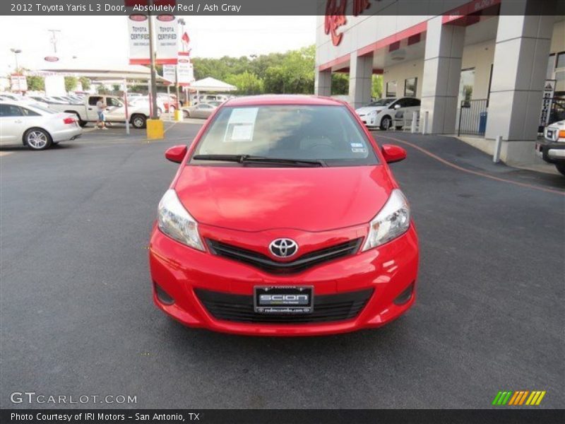 Absolutely Red / Ash Gray 2012 Toyota Yaris L 3 Door