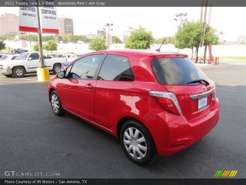 Absolutely Red / Ash Gray 2012 Toyota Yaris L 3 Door