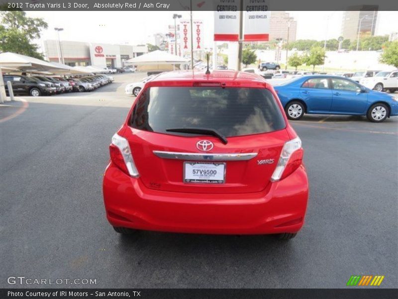 Absolutely Red / Ash Gray 2012 Toyota Yaris L 3 Door