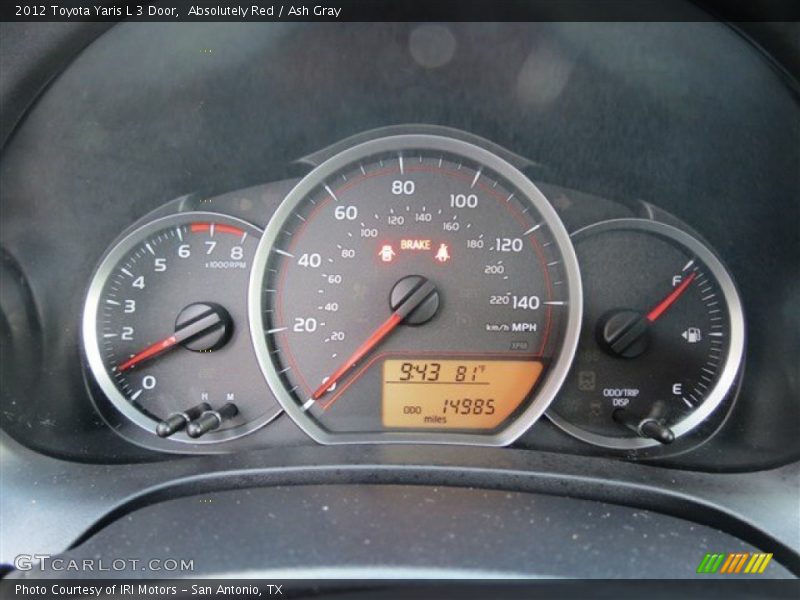 Absolutely Red / Ash Gray 2012 Toyota Yaris L 3 Door