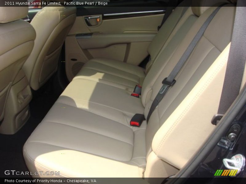 Pacific Blue Pearl / Beige 2011 Hyundai Santa Fe Limited
