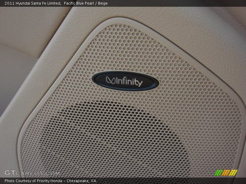 Pacific Blue Pearl / Beige 2011 Hyundai Santa Fe Limited