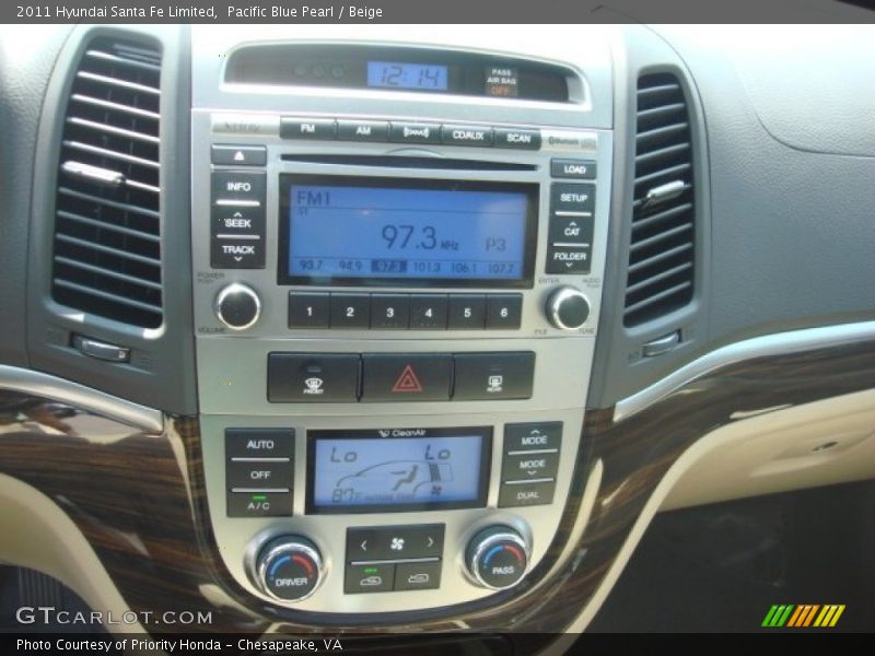 Pacific Blue Pearl / Beige 2011 Hyundai Santa Fe Limited