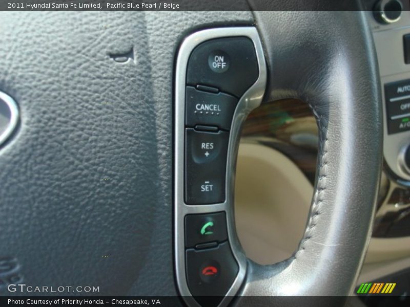 Pacific Blue Pearl / Beige 2011 Hyundai Santa Fe Limited