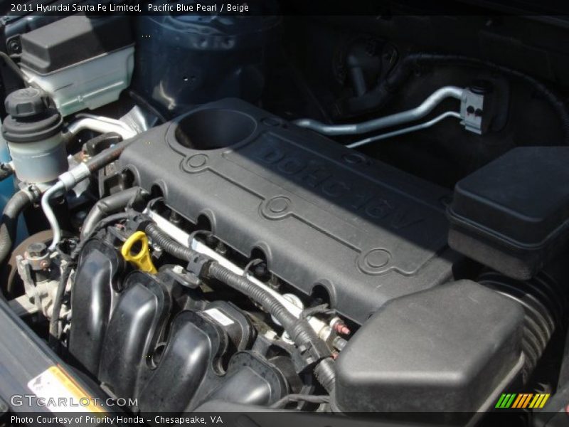 Pacific Blue Pearl / Beige 2011 Hyundai Santa Fe Limited