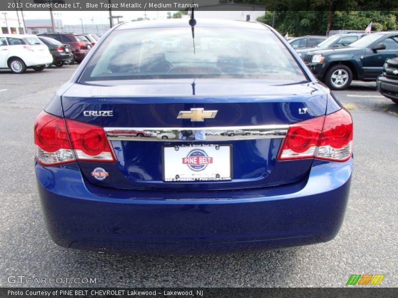 Blue Topaz Metallic / Medium Titanium 2013 Chevrolet Cruze LT