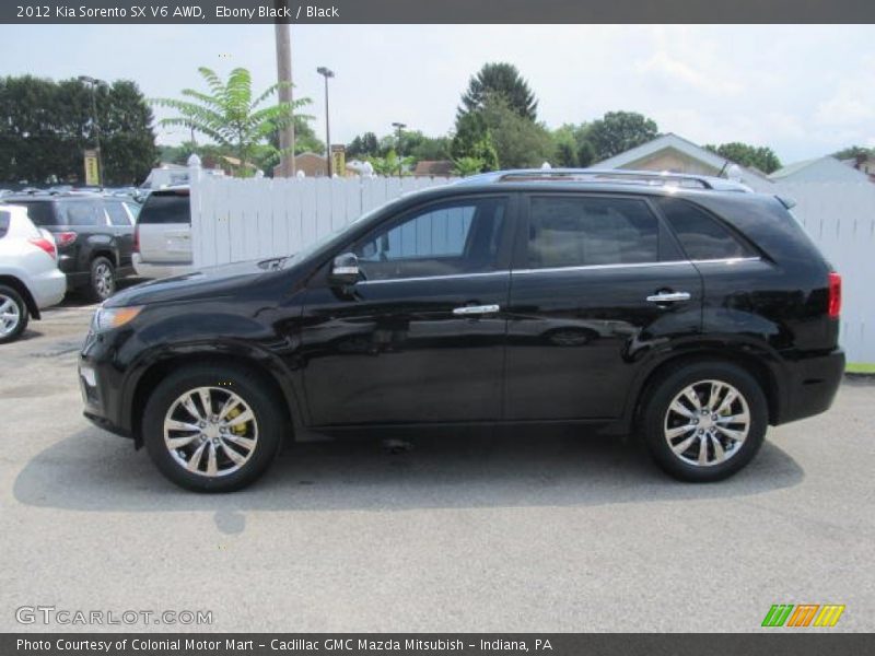 Ebony Black / Black 2012 Kia Sorento SX V6 AWD