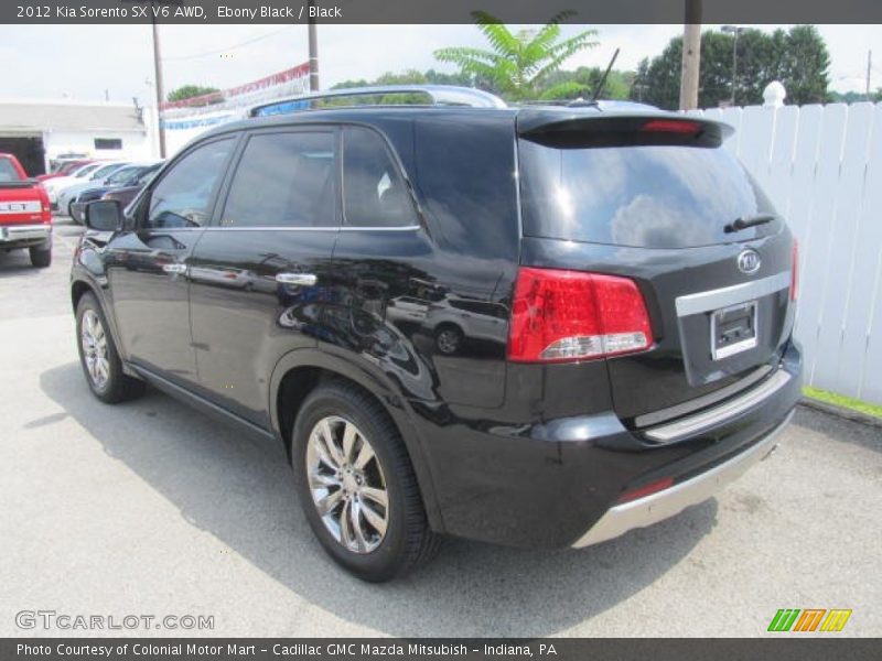 Ebony Black / Black 2012 Kia Sorento SX V6 AWD