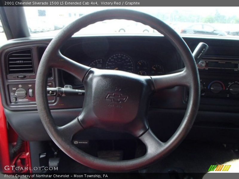 Victory Red / Graphite 2001 Chevrolet Silverado 1500 LS Extended Cab 4x4