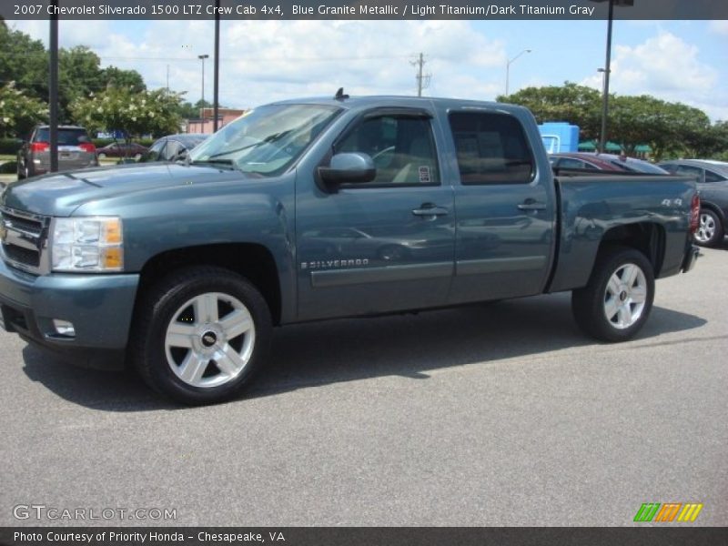 Blue Granite Metallic / Light Titanium/Dark Titanium Gray 2007 Chevrolet Silverado 1500 LTZ Crew Cab 4x4