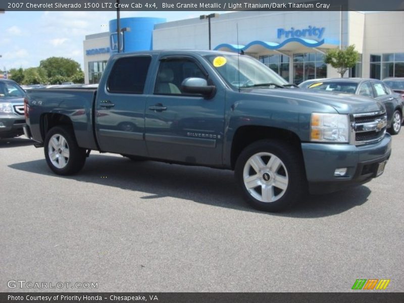 Blue Granite Metallic / Light Titanium/Dark Titanium Gray 2007 Chevrolet Silverado 1500 LTZ Crew Cab 4x4
