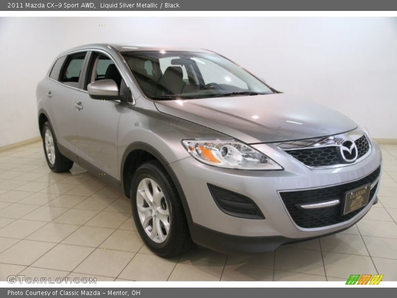 Liquid Silver Metallic / Black 2011 Mazda CX-9 Sport AWD
