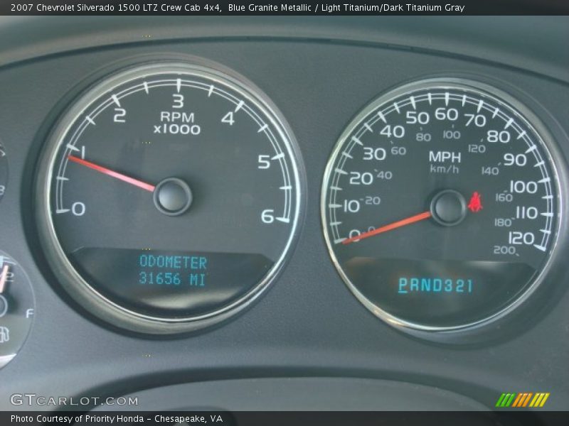 Blue Granite Metallic / Light Titanium/Dark Titanium Gray 2007 Chevrolet Silverado 1500 LTZ Crew Cab 4x4