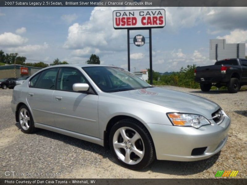 Brilliant Silver Metallic / Charcoal Gray/Dusk Blue 2007 Subaru Legacy 2.5i Sedan