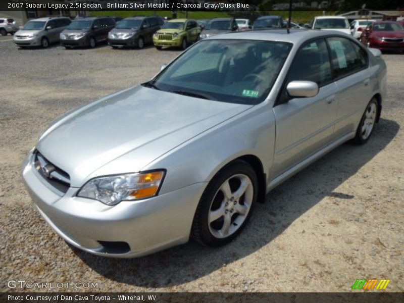 Brilliant Silver Metallic / Charcoal Gray/Dusk Blue 2007 Subaru Legacy 2.5i Sedan