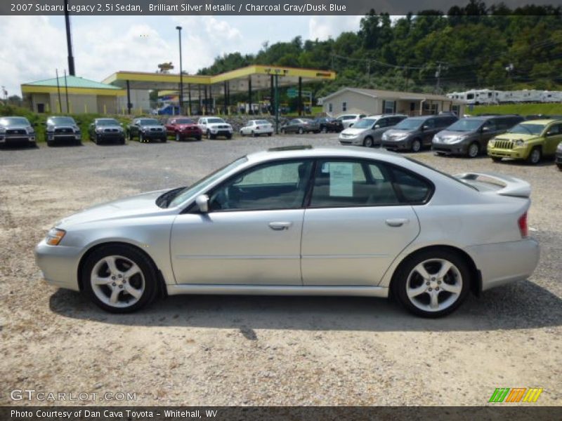 Brilliant Silver Metallic / Charcoal Gray/Dusk Blue 2007 Subaru Legacy 2.5i Sedan