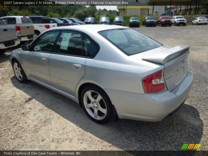 Brilliant Silver Metallic / Charcoal Gray/Dusk Blue 2007 Subaru Legacy 2.5i Sedan