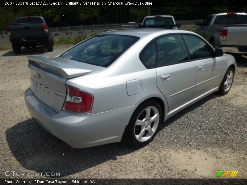 Brilliant Silver Metallic / Charcoal Gray/Dusk Blue 2007 Subaru Legacy 2.5i Sedan