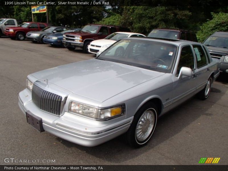 Silver Frost Metallic / Dark Red 1996 Lincoln Town Car Cartier