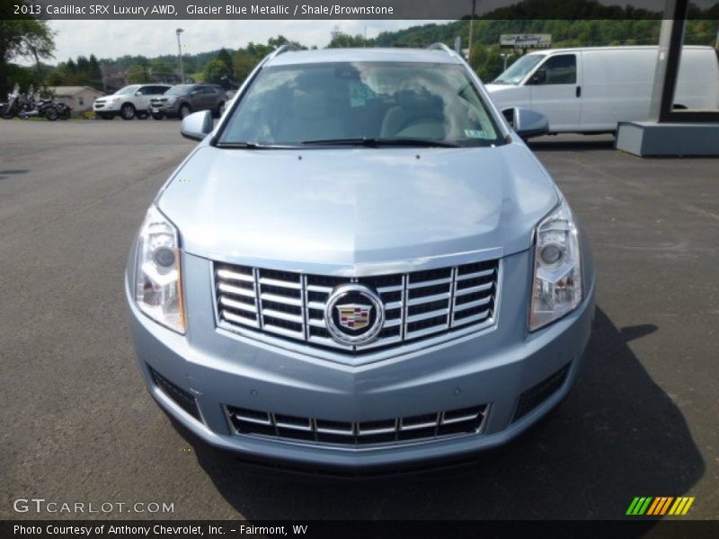 Glacier Blue Metallic / Shale/Brownstone 2013 Cadillac SRX Luxury AWD