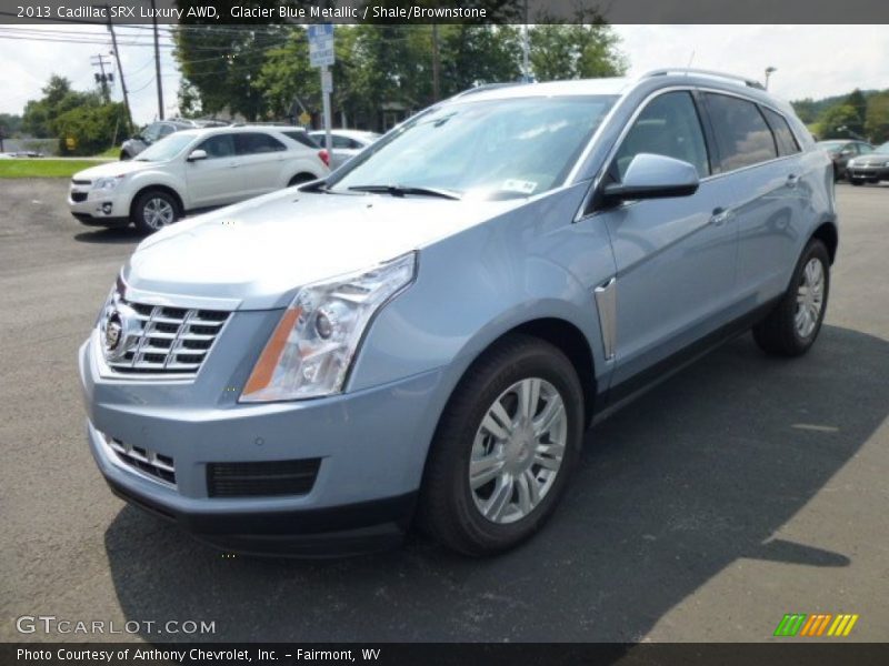 Glacier Blue Metallic / Shale/Brownstone 2013 Cadillac SRX Luxury AWD