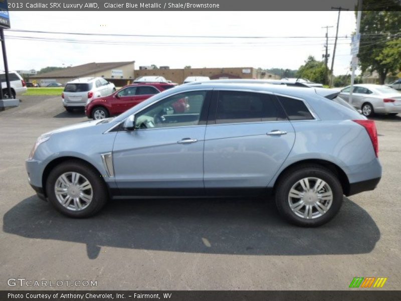 Glacier Blue Metallic / Shale/Brownstone 2013 Cadillac SRX Luxury AWD