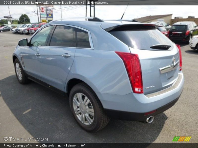 Glacier Blue Metallic / Shale/Brownstone 2013 Cadillac SRX Luxury AWD