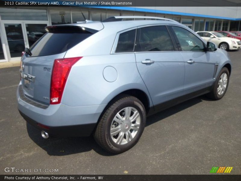 Glacier Blue Metallic / Shale/Brownstone 2013 Cadillac SRX Luxury AWD