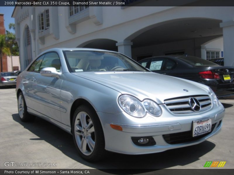 Diamond Silver Metallic / Stone 2008 Mercedes-Benz CLK 350 Coupe