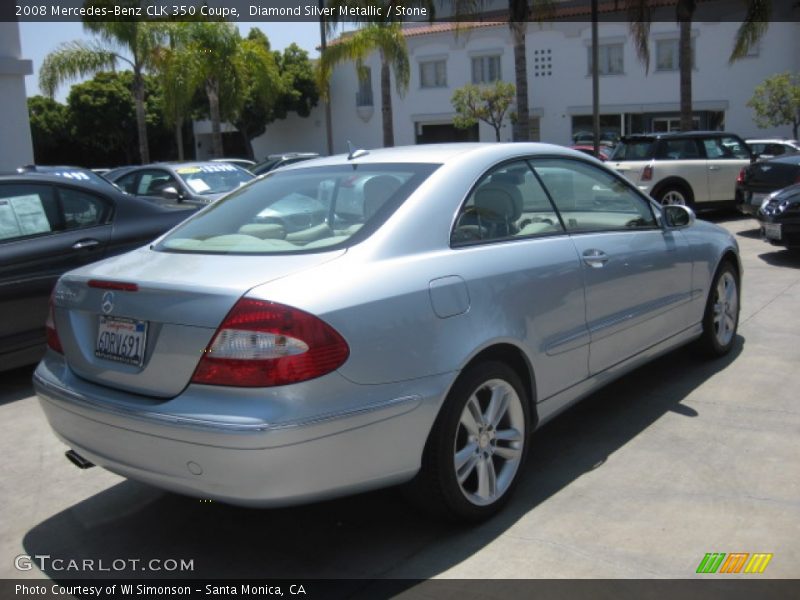 Diamond Silver Metallic / Stone 2008 Mercedes-Benz CLK 350 Coupe