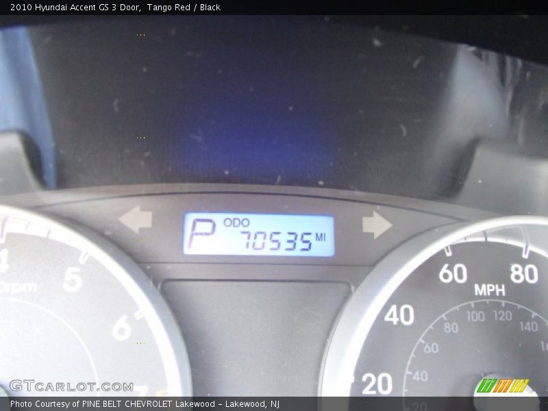 Tango Red / Black 2010 Hyundai Accent GS 3 Door