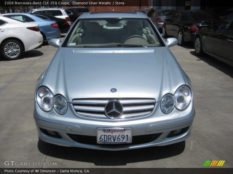 Diamond Silver Metallic / Stone 2008 Mercedes-Benz CLK 350 Coupe
