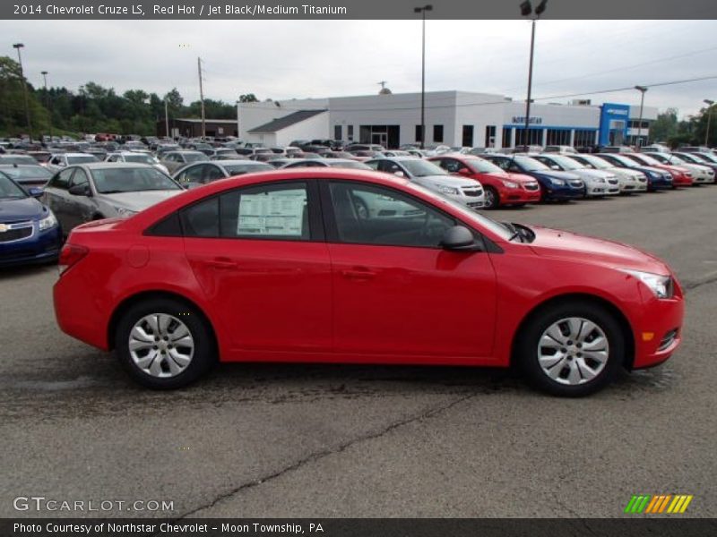 Red Hot / Jet Black/Medium Titanium 2014 Chevrolet Cruze LS