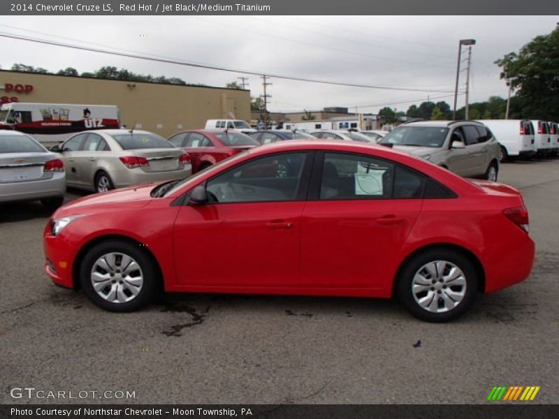 Red Hot / Jet Black/Medium Titanium 2014 Chevrolet Cruze LS