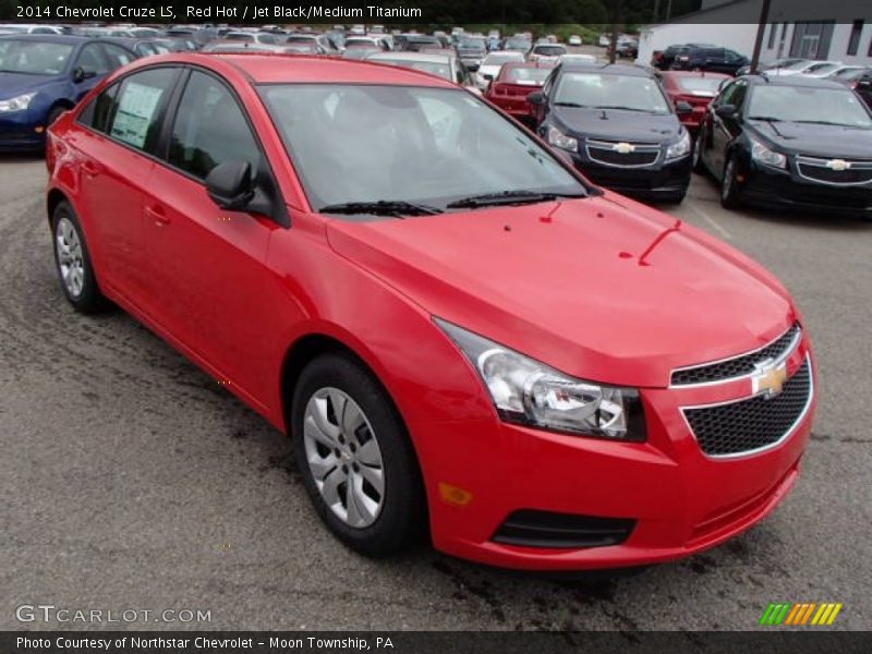 Red Hot / Jet Black/Medium Titanium 2014 Chevrolet Cruze LS