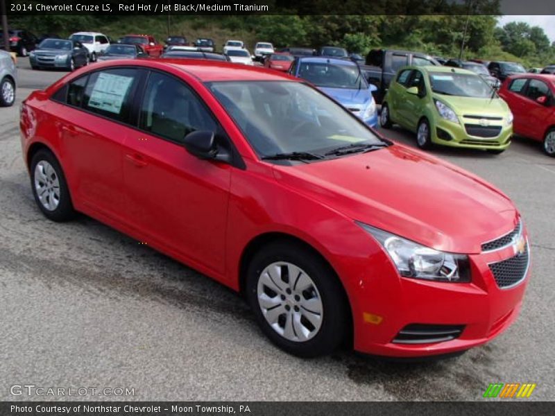 Red Hot / Jet Black/Medium Titanium 2014 Chevrolet Cruze LS
