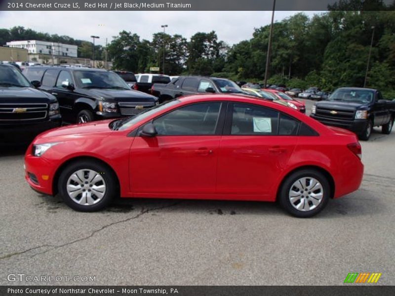 Red Hot / Jet Black/Medium Titanium 2014 Chevrolet Cruze LS