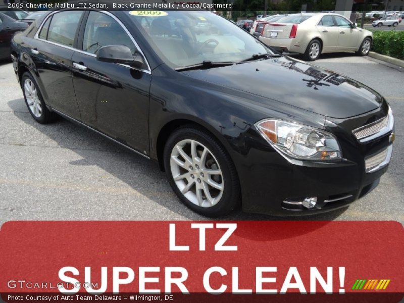 Black Granite Metallic / Cocoa/Cashmere 2009 Chevrolet Malibu LTZ Sedan