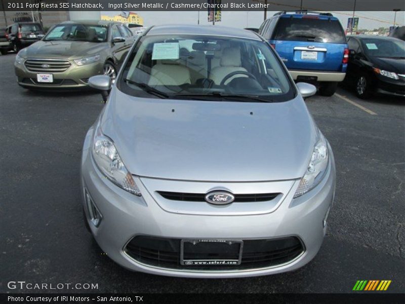 Ingot Silver Metallic / Cashmere/Charcoal Black Leather 2011 Ford Fiesta SES Hatchback