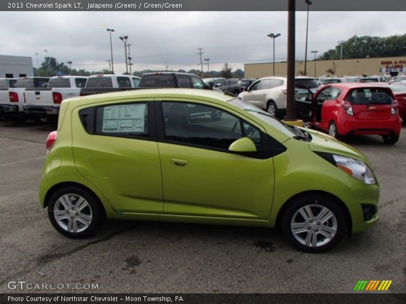 Jalapeno (Green) / Green/Green 2013 Chevrolet Spark LT