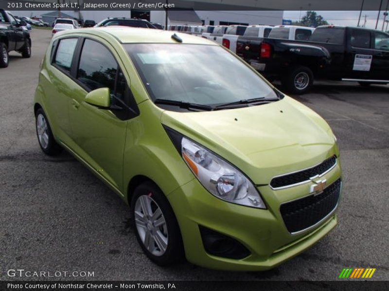 Jalapeno (Green) / Green/Green 2013 Chevrolet Spark LT