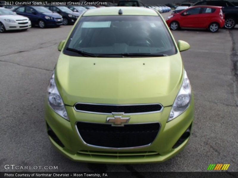 Jalapeno (Green) / Green/Green 2013 Chevrolet Spark LT