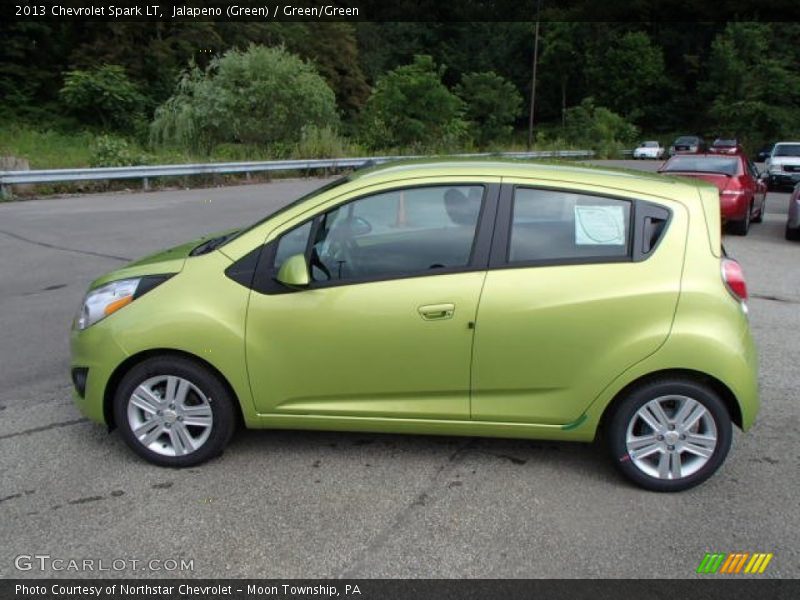 Jalapeno (Green) / Green/Green 2013 Chevrolet Spark LT