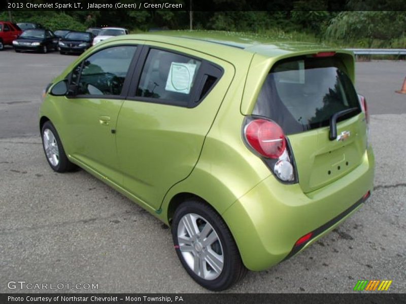 Jalapeno (Green) / Green/Green 2013 Chevrolet Spark LT
