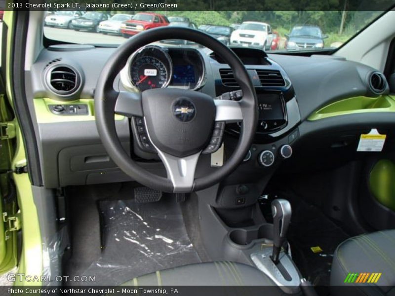 Jalapeno (Green) / Green/Green 2013 Chevrolet Spark LT