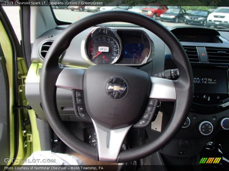 Jalapeno (Green) / Green/Green 2013 Chevrolet Spark LT