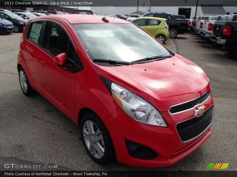 Salsa (Red) / Silver/Silver 2013 Chevrolet Spark LS