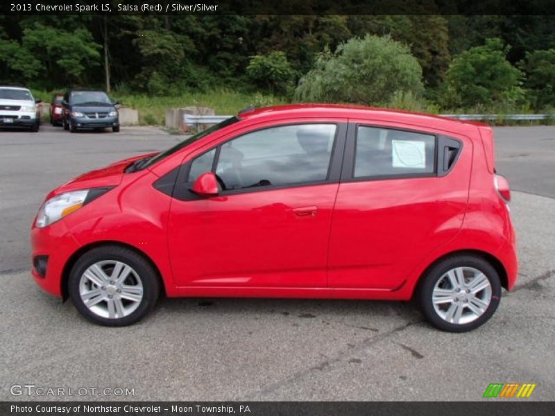 Salsa (Red) / Silver/Silver 2013 Chevrolet Spark LS